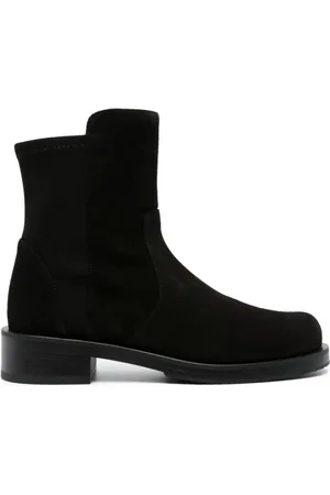 Stuart Weitzman Schoenen, Dames, Zwart, 40 EU, Leer, 5050 Bold Enkellaarsjes
