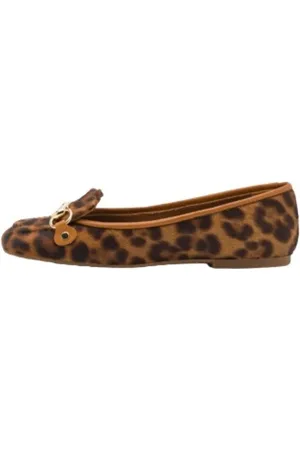 Chloé Schoenen, Dames, Bruin, 38 1/2 EU, Leer, Ballerina`s met luipaardprint
