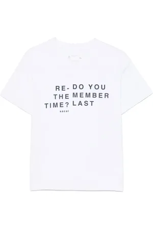SACAI Tops, Dames, Wit, M, Witte Crew Neck Korte Mouwen T-shirt