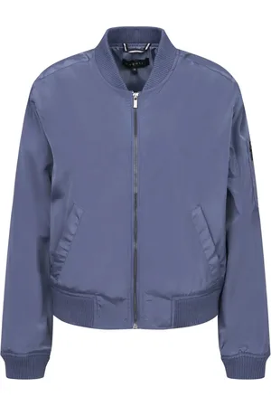 Bugatti Jassen, Dames, Blauw, S, Satijn, Dames College Stijl Jas met Satijnen Afwerking