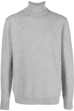 LARDINI Truien, Heren, Grijs, S, Wol, Turtleneck Trui