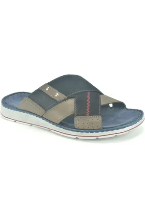 Rohde Schoenen, Heren, Blauw, 44 EU, Blauw Bruin Kruis Muil Pantoffel
