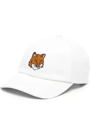 Maison Kitsuné Accessoires, unisex, Wit, ONE Size, Katoen, Grote Fox Head Katoenen Pet