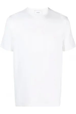 LARDINI Tops, Heren, Wit, L, Wol, Wool Jersey T-Shirt