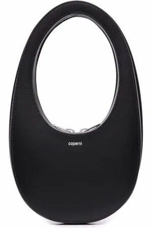 COPERNI Tassen, Dames, Zwart, ONE Size, Leer, Handtas met Dubbele Rits en Logo in Reliëf