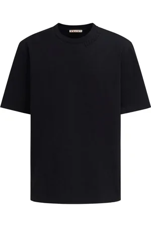 Marni Tops, Heren, Zwart, M, Katoen, T-shirt met ronde hals