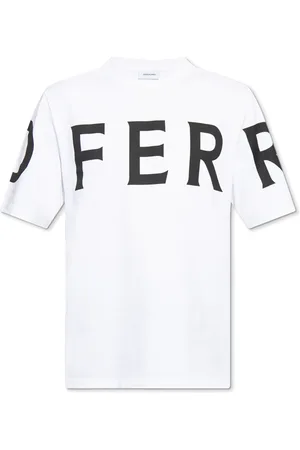 Salvatore Ferragamo Tops, Heren, Wit, M, Katoen, T-shirt met grafisch logo