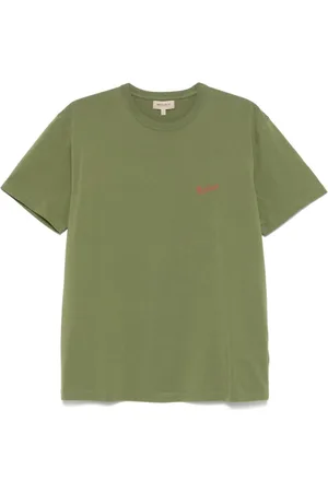 Woolrich Tops, Heren, Groen, 2Xl, Groene Crew Neck T-shirts en Polos