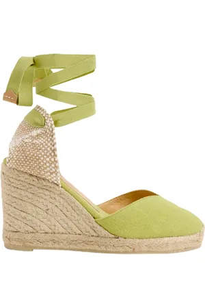 Castaner Schoenen, Dames, Groen, 39 EU, Katoen, Chiara Espadrilles met Sleehak