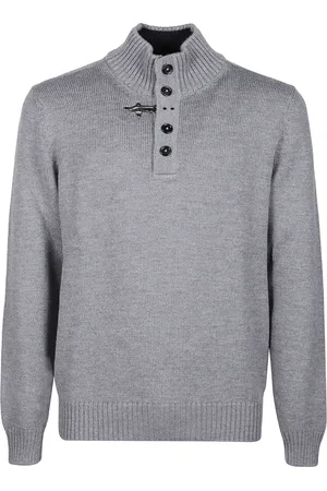 FAY Truien, Heren, Grijs, M, Comfortabele coltrui voor de winter