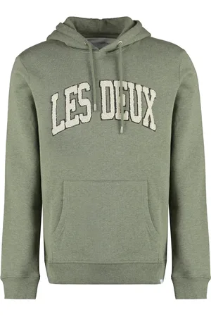 Les Deux Sweatshirts & Hoodies, Heren, Groen, L, Katoen, Crane Katoenen Hoodie