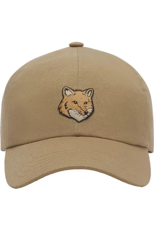 Maison Kitsuné Accessoires, unisex, Bruin, ONE Size, Katoen, Cotton Fox Cap