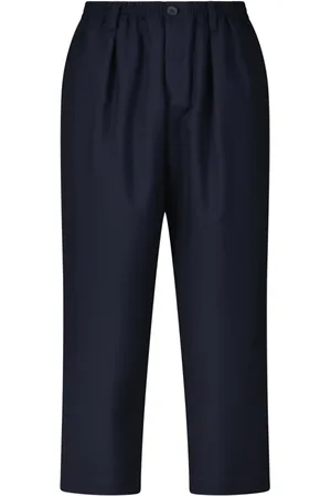 Marni Broeken, Heren, Blauw, L, Wol, Taps toelopende wollen broek