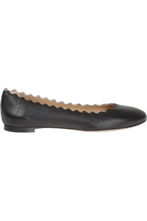 Chloé Schoenen, Dames, Zwart, 35 EU, Leer, Lauren leren ballerina`s