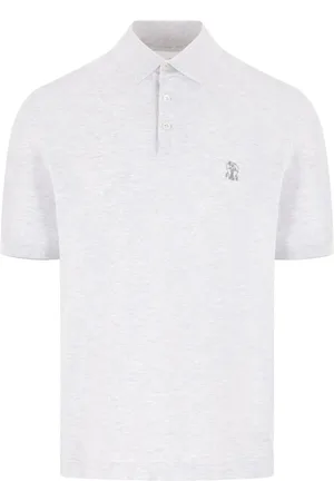 Brunello Cucinelli Tops, Heren, Wit, S, Katoen, Piquet Polo Shirt