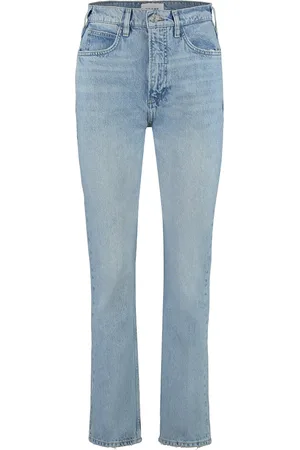 Frame Jeans, Dames, Blauw, W28, Katoen, Distressed Straight-Leg Jeans