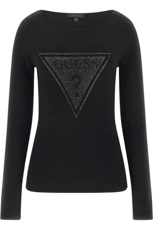 Guess Tops, Dames, Zwart, M, Long Sleeve Top
