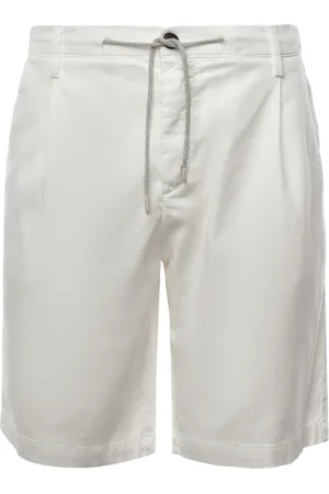 ELEVENTY Korte broeken, Heren, Wit, W32, Katoen, Witte Bermuda Shorts met Trekkoord