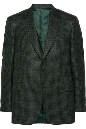 CANALI Jassen, Heren, Groen, XL, Wol, Bos Groen Geruit Blazer