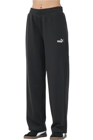 PUMA Broeken, Dames, Zwart, S, Zwarte Sportieve Comfortabele Rechte Pijp Broek