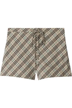 Burberry Korte broeken, Dames, Grijs, S, Grijze Shorts met Koordtaille