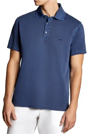 FAY Tops, Heren, Blauw, L, Katoen, Blauw Katoenen Poloshirt