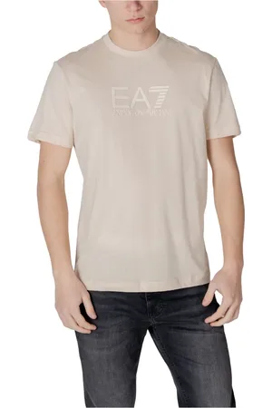 EA7 Tops, Heren, , 2Xl, Katoen, Katoenen T-shirt met Ronde Hals