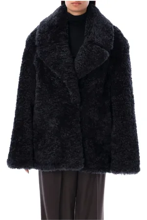 Stella McCartney Jassen, Dames, Blauw, S, Eco Fur Short Coat