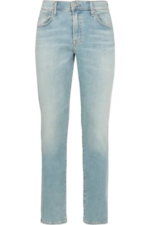 Citizens of Humanity Jeans, Heren, Blauw, W34, Katoen, Slim Fit London Jeans met Achterlogo Label