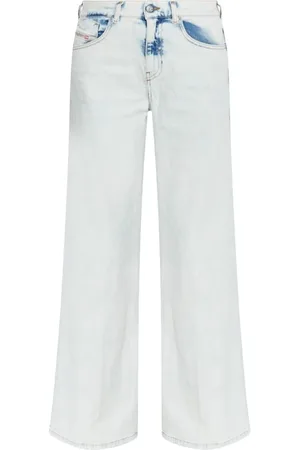 Diesel Jeans, Dames, Blauw, W27, Katoen, D-Akemi Flared Jeans
