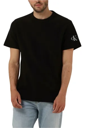 Calvin Klein Tops, Heren, Zwart, 2Xl, Katoen, Badge Waffle Tee