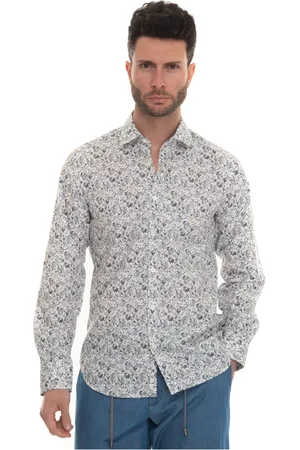 CANALI Overhemden, Heren, Grijs, 2Xl, Katoen, Casual Overhemd