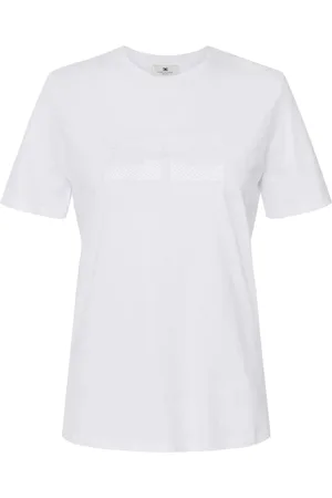 Elisabetta Franchi Tops, Dames, Wit, M, Katoen, Chic Dress T-Shirt
