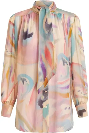 Etro Blouses & Shirts, Dames, Veelkleurig, M, Zijden blouse met lange mouwen