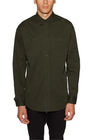 Dsquared2 Overhemden, Heren, Groen, S, Katoen, Katoenen overhemd met zakken
