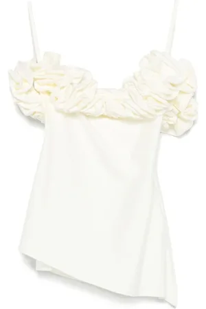 COPERNI Tops, Dames, Wit, M, Witte spaghetti top met zijsplitjes