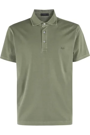 FAY Tops, Heren, Groen, 2Xl, Katoen, Groen Polo Shirt met Geborduurd Logo