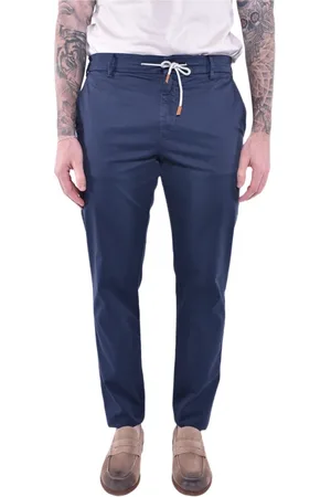 ELEVENTY Broeken, Heren, Blauw, W34, Katoen, Slim-fit joggingbroek
