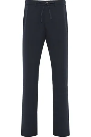CANALI Broeken, Heren, Blauw, L, Lyocell Trekkoordbroek met zakken