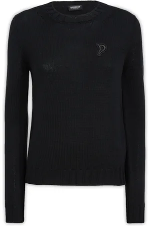 Dondup Truien, Dames, Zwart, S, Rondgebreide trui