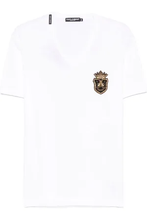 Dolce & Gabbana Tops, Heren, Wit, 3Xl, Katoen, Casual Katoenen T-Shirt in Zwart