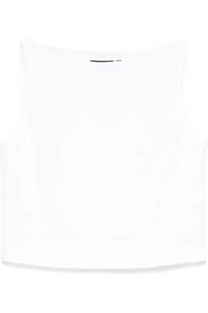THEORY Tops, Dames, Wit, S, Mouwloze Witte Rits Top