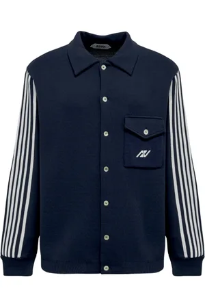 Autry Jassen, Heren, Blauw, M, Sportieve Blauwe Tricot Cardigan