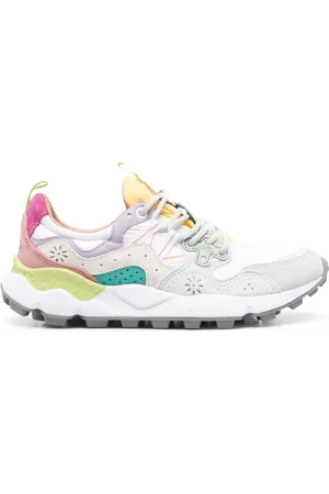 Flower Mountain Schoenen, Dames, Veelkleurig, 41 EU, Nylon, Paarse en witte sneakers