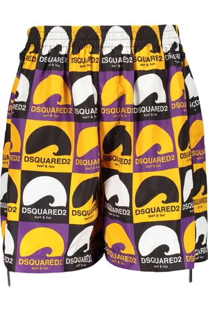 Dsquared2 Korte broeken, Heren, Veelkleurig, M, Polyester, Logo Mesh Bermuda Shorts met Elastische Tailleband