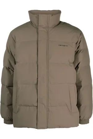 Carhartt Jassen, Heren, Groen, L, Gewatteerde winterjas met logo-opdruk