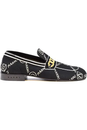 Marni Schoenen, Heren, Zwart, 41 EU, Leer, Stijlvolle Mocassins