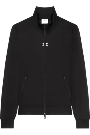 Courrèges Sweatshirts & Hoodies, Heren, Zwart, L, Polyester, Jersey Trainingsjack met AC Logo