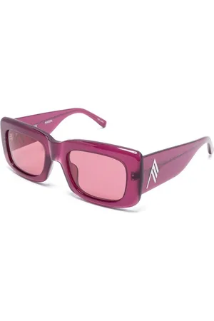 The Attico Accessoires, Dames, Rood, ONE Size, Brillen met Gebogen Uiteinden