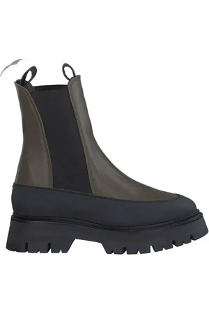 Tamaris Schoenen, Dames, Groen, 40 EU, Leer, Stijlvolle Groene Leren Enkellaarsjes